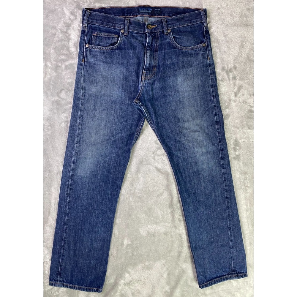 Patagonia Straight Fit Jeans Mens 33x30 Blue Pocket Design Denim 2016 Casual